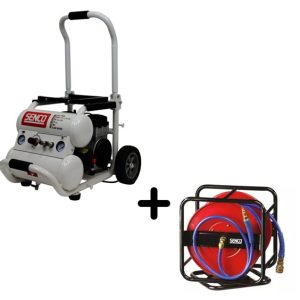 Senco AC24016 230V compressor – Geluidsarme + Senco luchtslanghaspel 8,0mm x 30 mtr universeel
