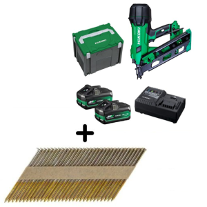 Hikoki NR1890DCA WQZ 50mm-90mm + 5.000 Stripnagels D-KOP 2,8X50mm gegalvaniseerd.